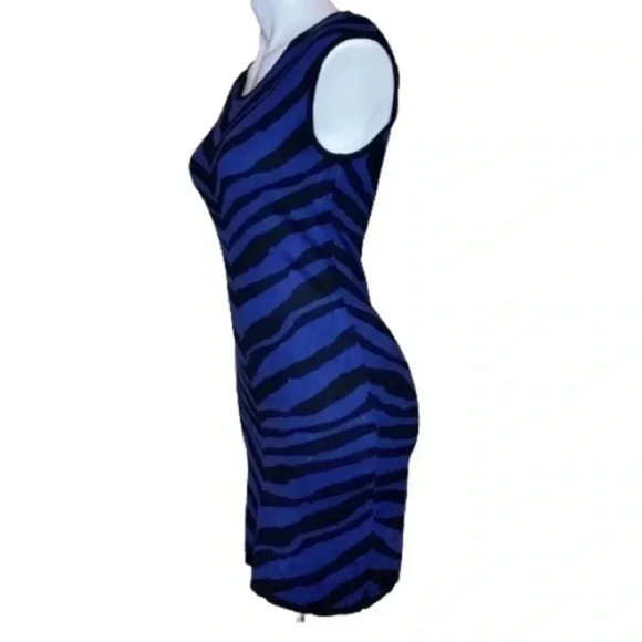 Express zebra print blue bodycon dress Small - Picture 4 of 9